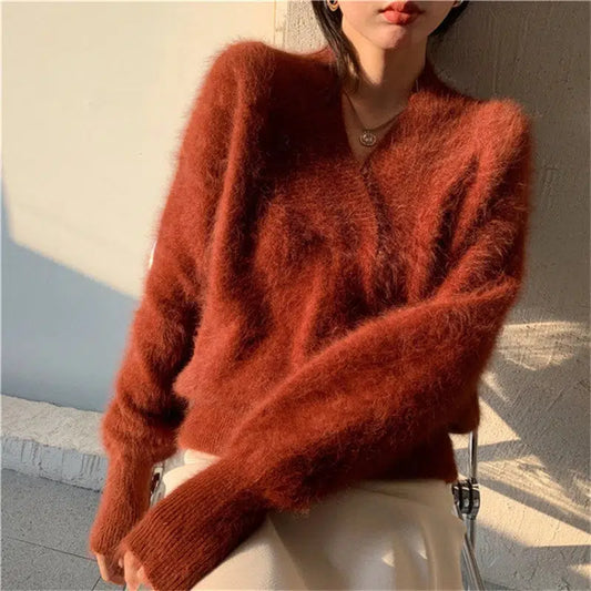 Pull mohair marron-Old Money