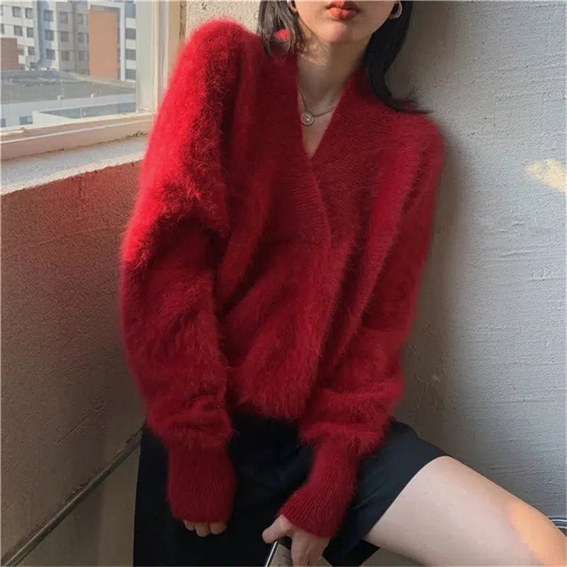 Pull mohair rouge-Old Money