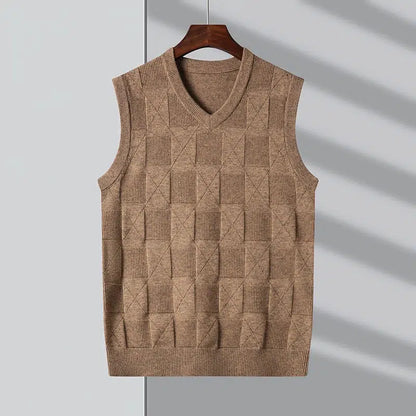 Pull sans manche col v