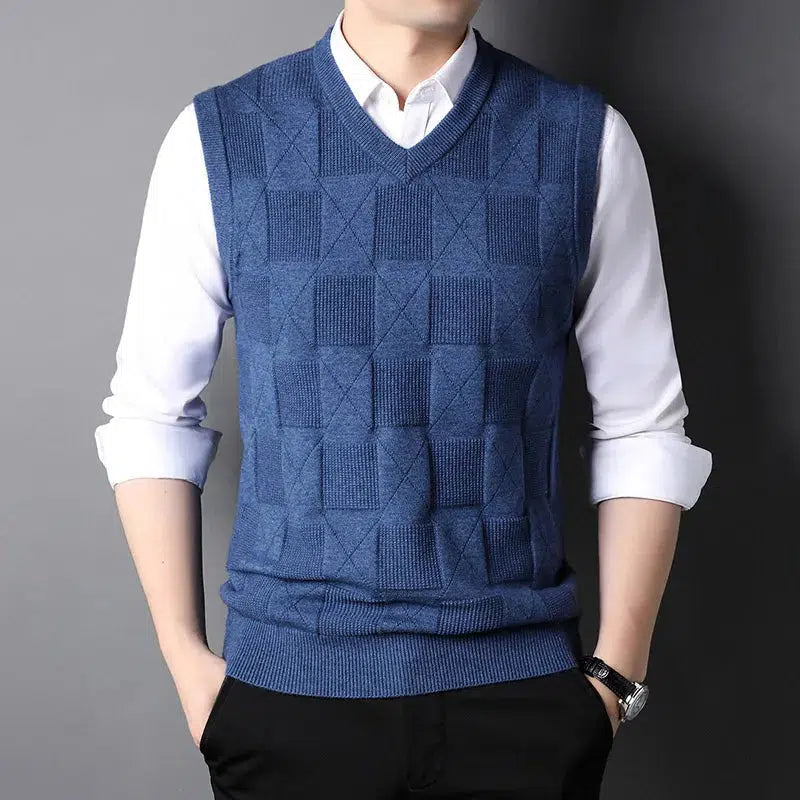 Pull sans manche col v-Old Money