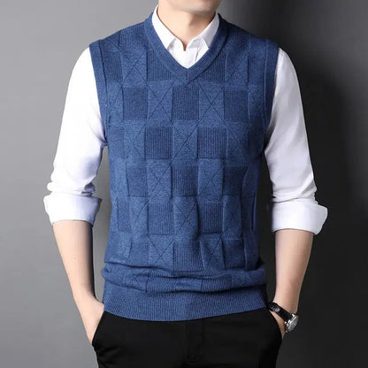 Pull sans manche col v-Old Money