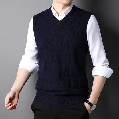 Pull sans manche col v-Old Money