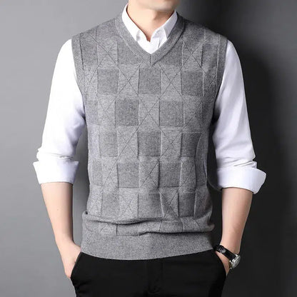 Pull sans manche col v-Old Money