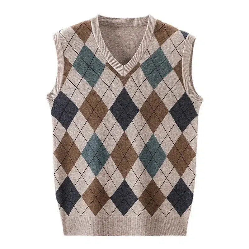 Pull sans manche losange