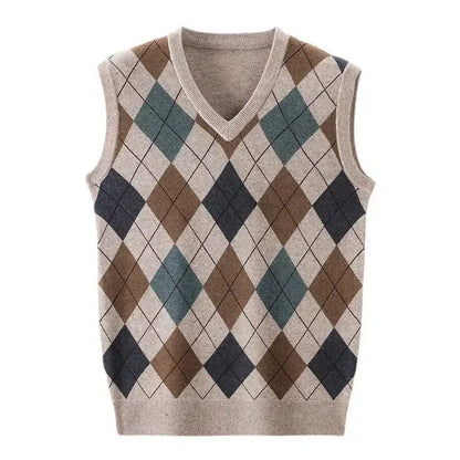 Pull sans manche losange