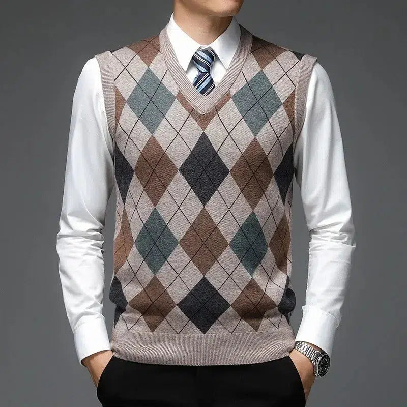 Pull sans manche losange-Old Money