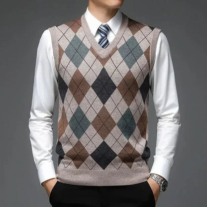 Pull sans manche losange-Old Money