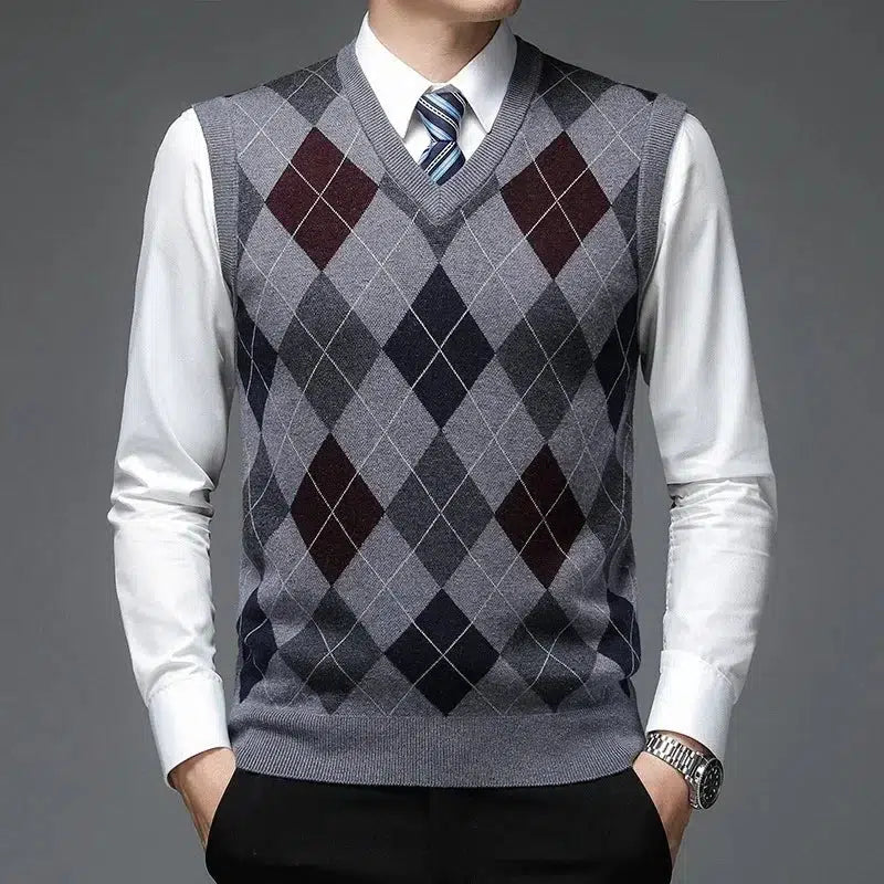 Pull sans manche losange-Old Money