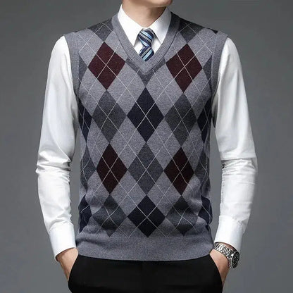 Pull sans manche losange-Old Money