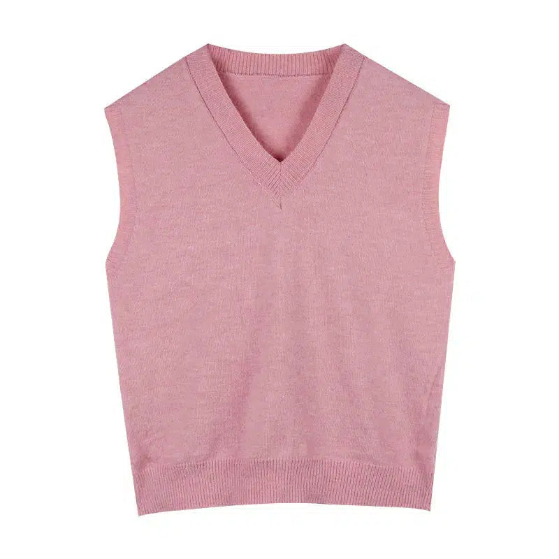 Pull sans manche rose
