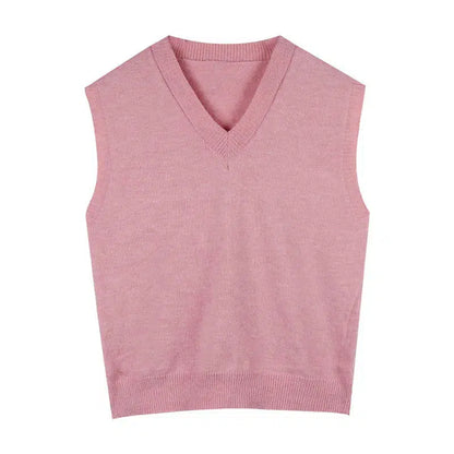 Pull sans manche rose