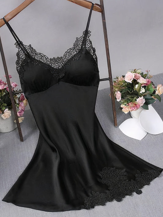 Nuisette en Satin Push Up pour Femme "Noir" | Pyjama Shop
