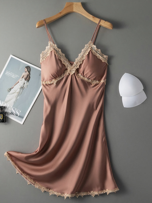 Nuisette Romantique Élégante en Col V "Rouge Foncé" | Pyjama Shop​