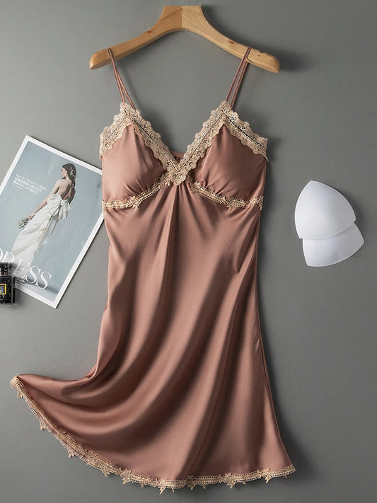 Nuisette Romantique Élégante en Col V "Rouge Foncé" | Pyjama Shop​