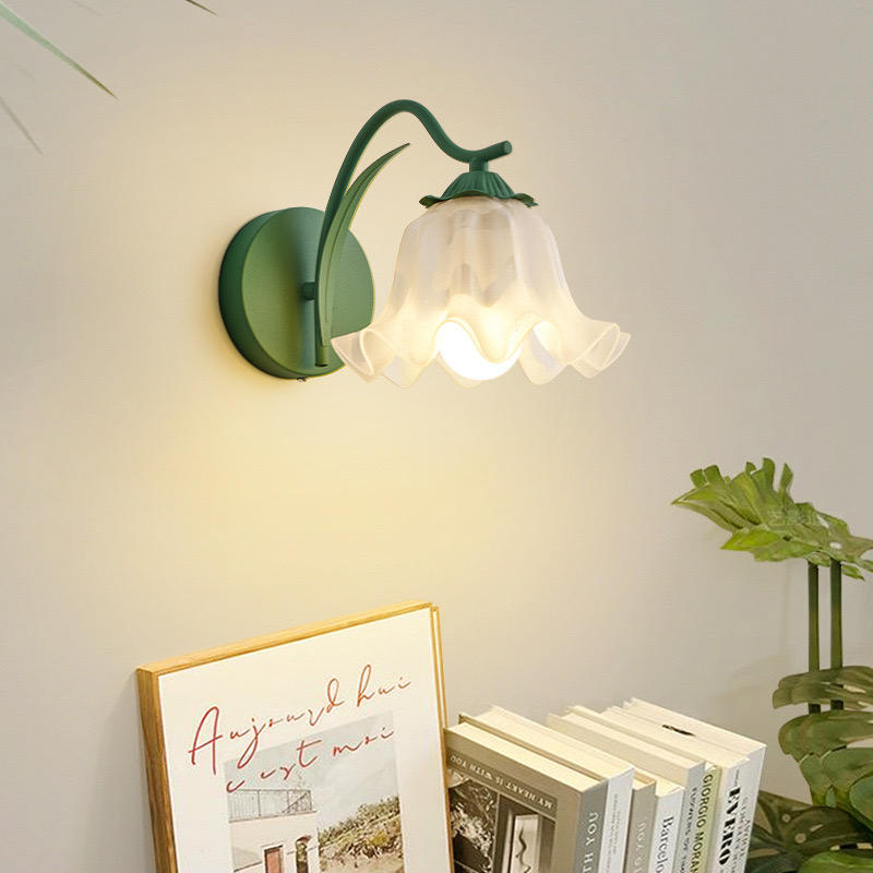 Lampe Murale Jardin Fleuri Retro Française - Applique Murale Élégante en Métal et Acrylique