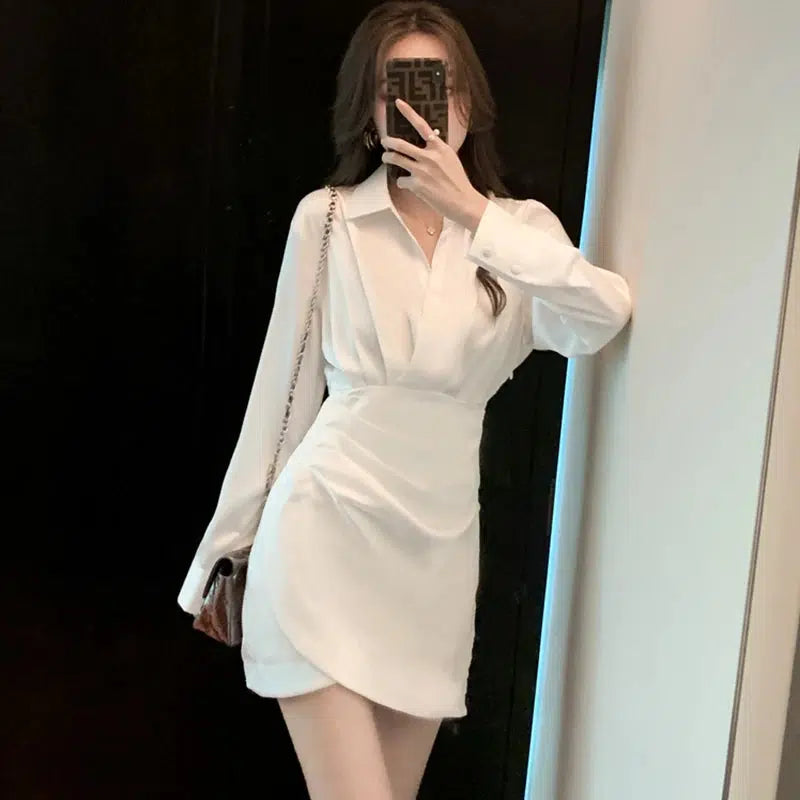 Robe chemise blanche-Old Money