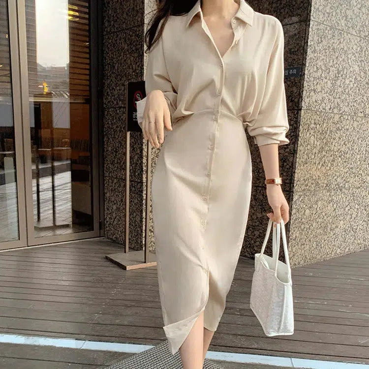 Robe chemise chic-Old Money
