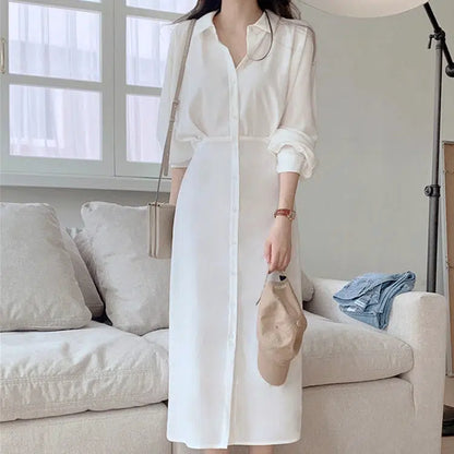 Robe chemise chic-Old Money