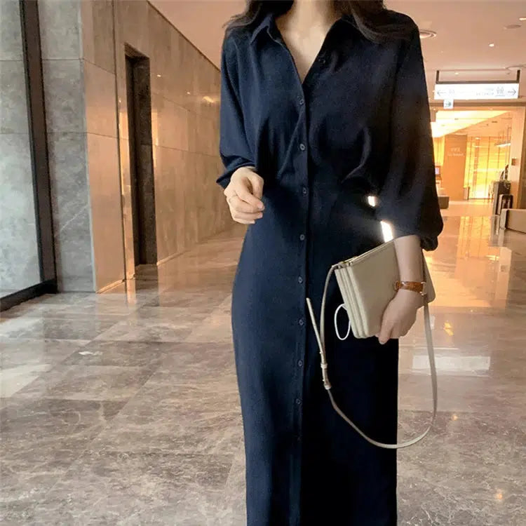 Robe chemise chic-Old Money
