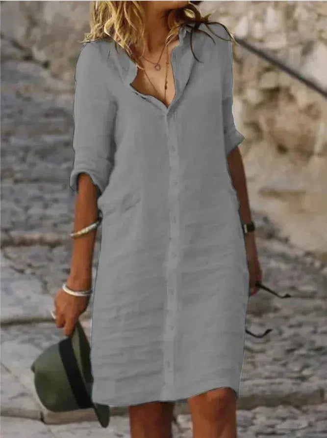 Robe chemise lin-Old Money