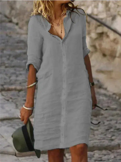 Robe chemise lin-Old Money