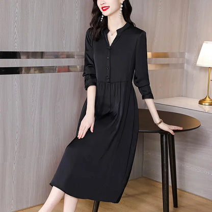 Robe chemise noir-Old Money