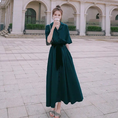 Robe chemise soie-Old Money
