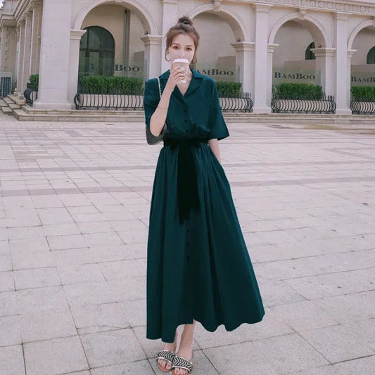Robe chemise soie