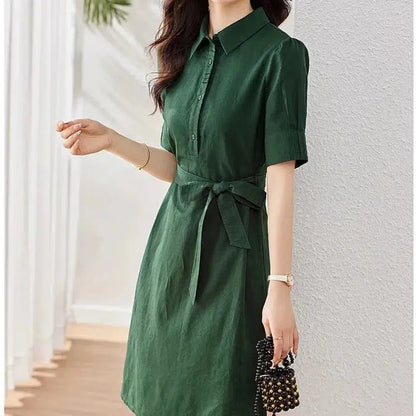 Robe chemise vert