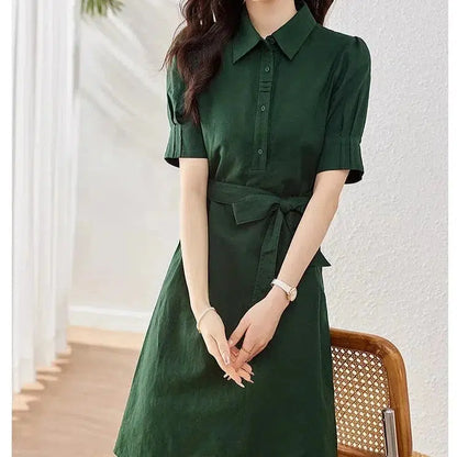 Robe chemise vert