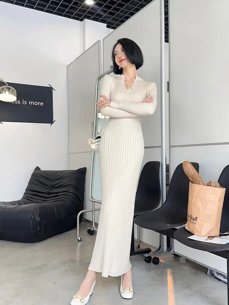 Robe longue tricot