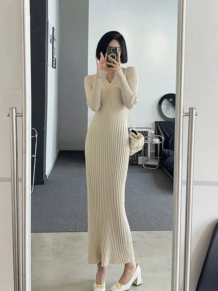 Robe longue tricot