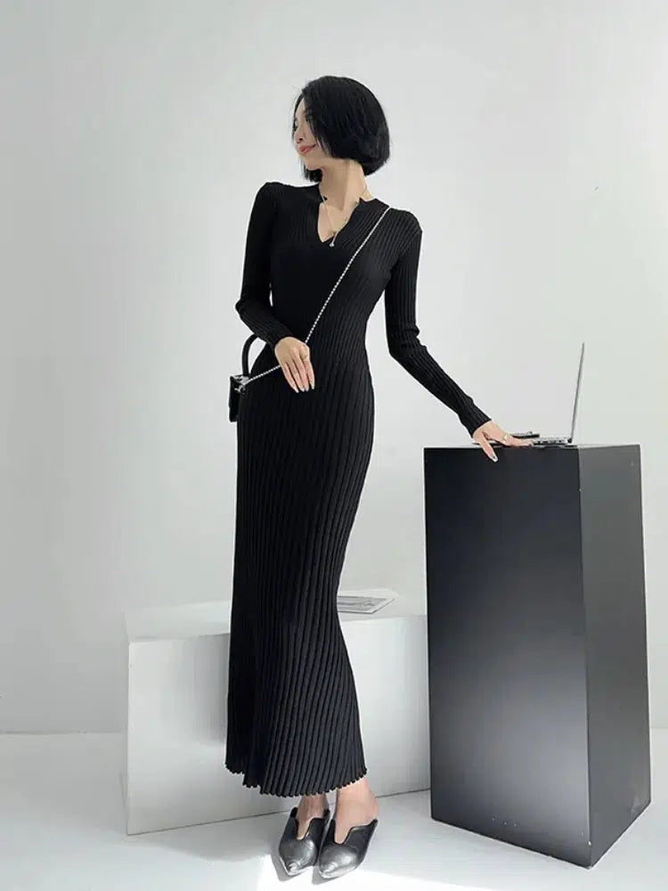 Robe longue tricot
