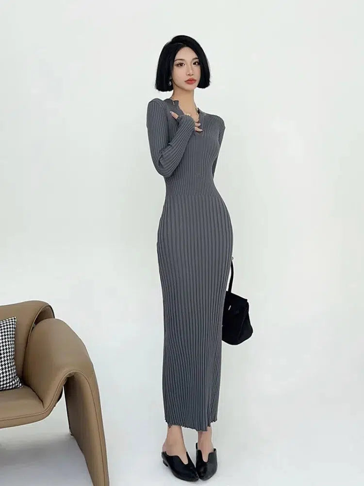 Robe longue tricot