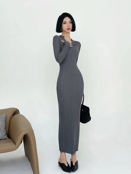 Robe longue tricot