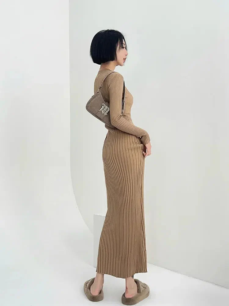 Robe longue tricot