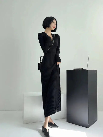 Robe longue tricot-Old Money