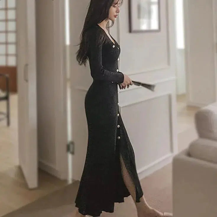 Robe tricot noire