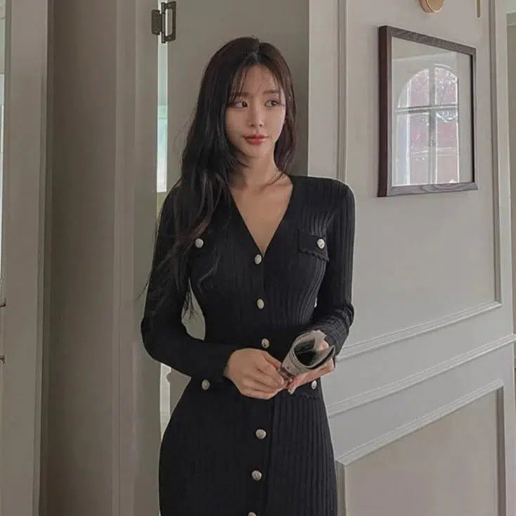 Robe tricot noire
