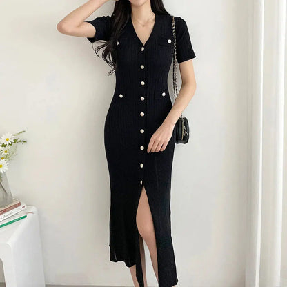 Robe tricot noire