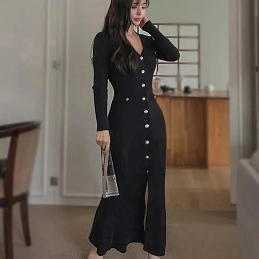 Robe tricot noire
