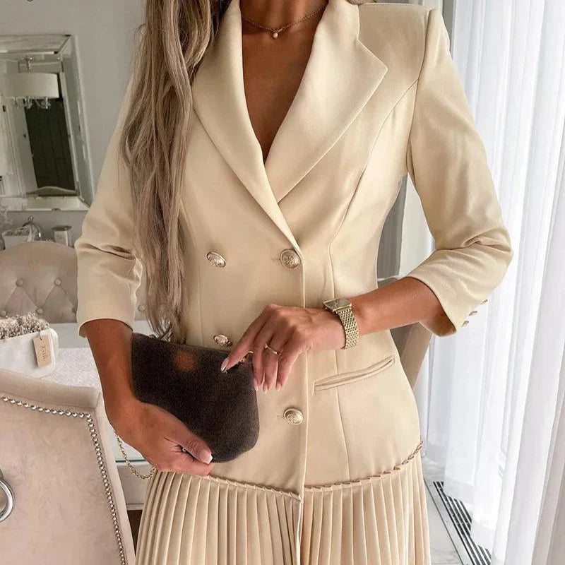 Robe blazer plissée