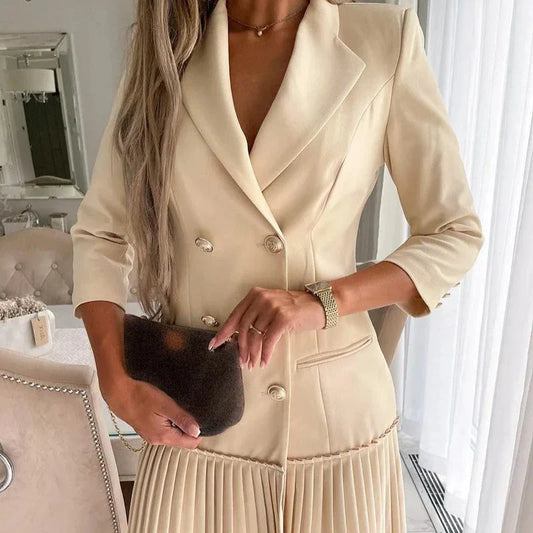 Robe blazer plissée
