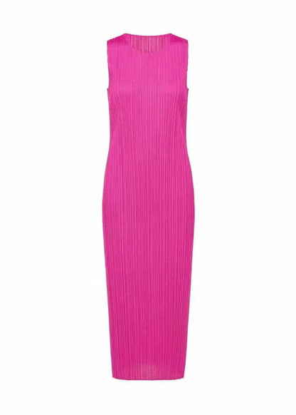 Robe plissée fuchsia