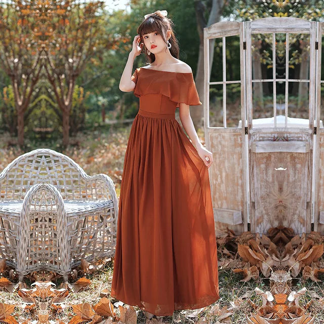Robe plissée terracotta