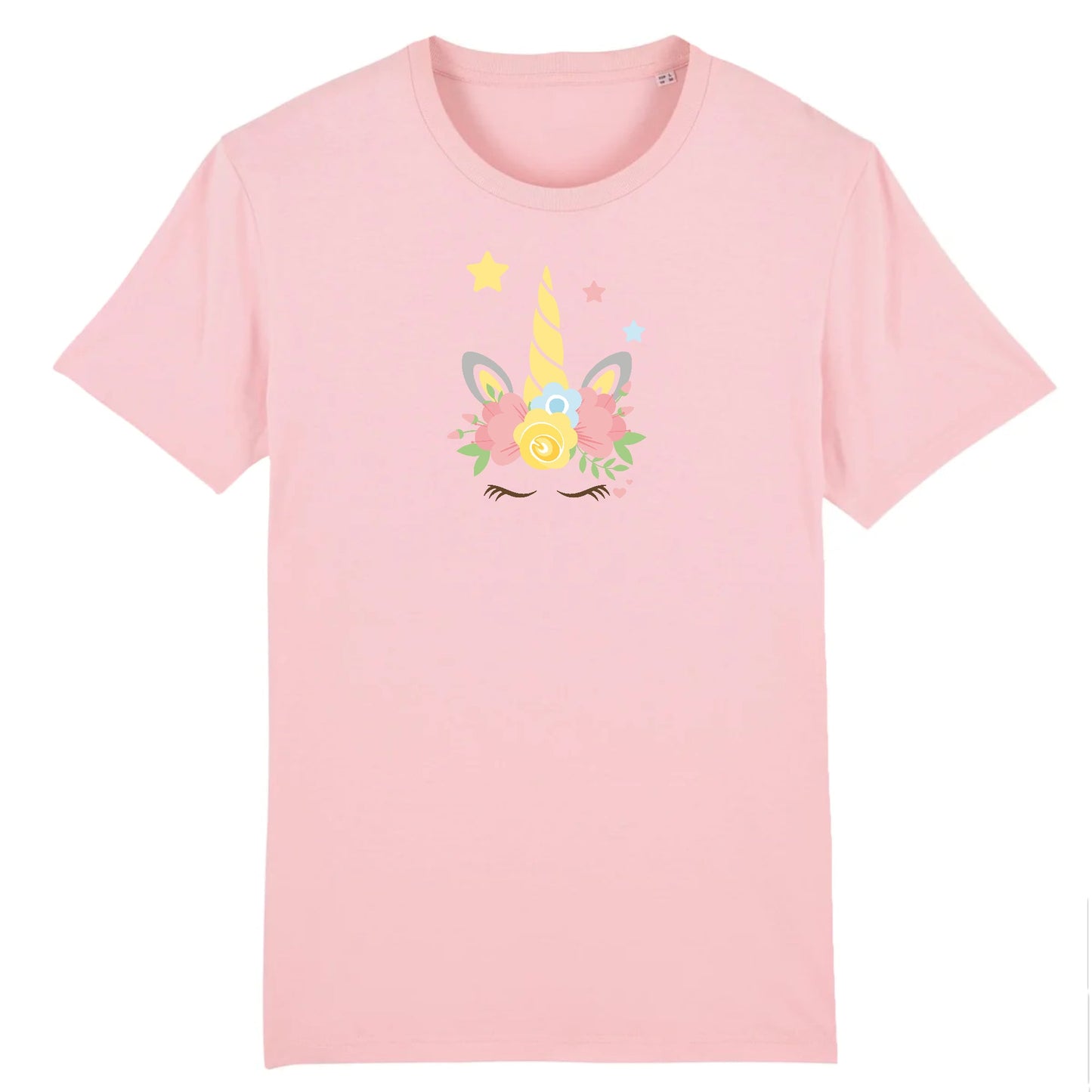 T shirt Unisex Licorne couronne fleurs