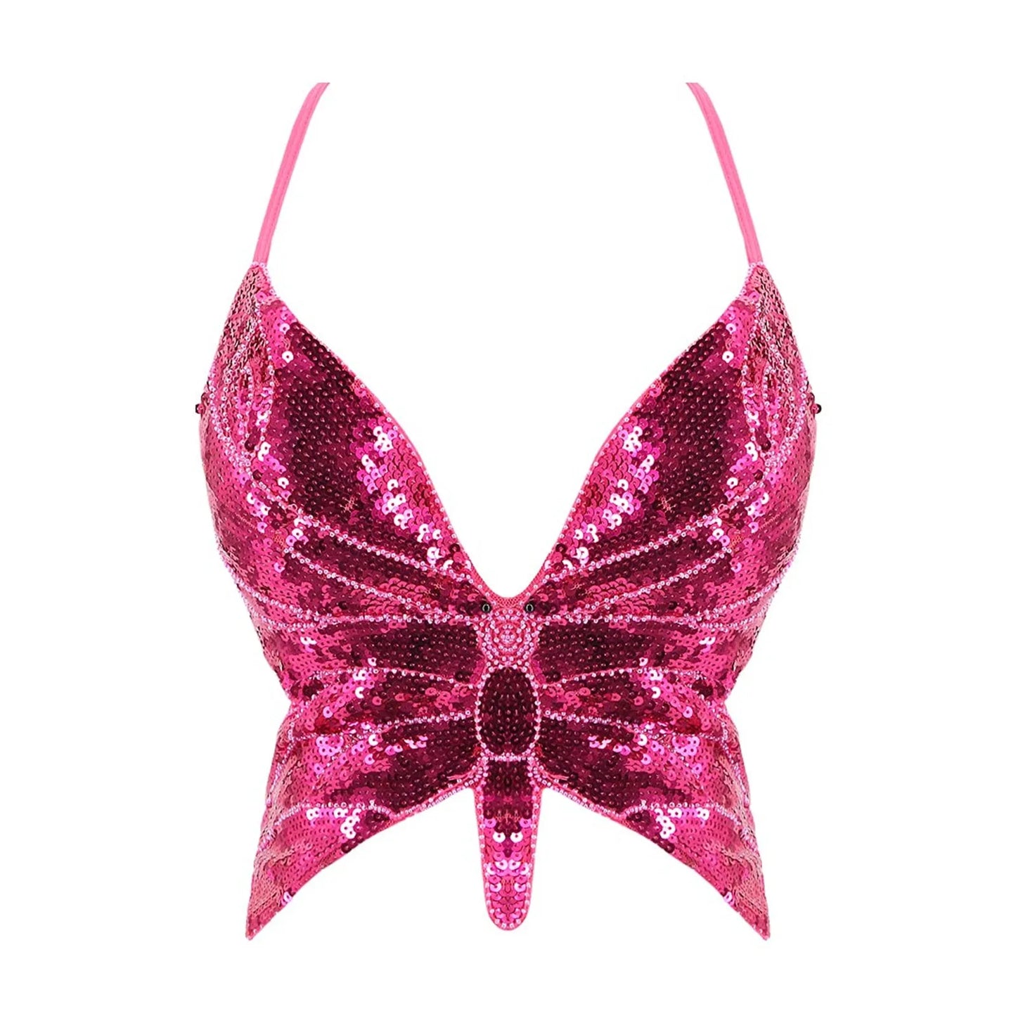 Femme papillon crop tops