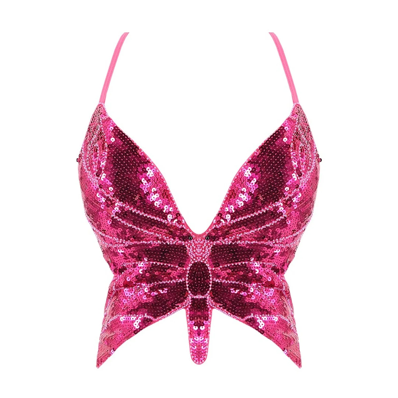 Femme papillon crop tops