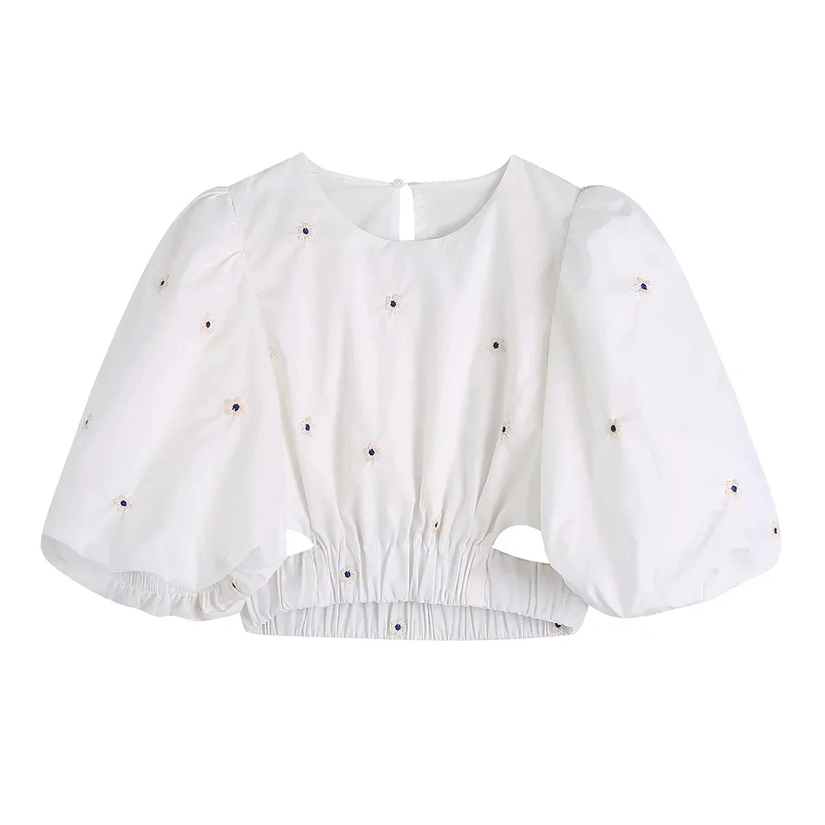 Broderie blanc crop top