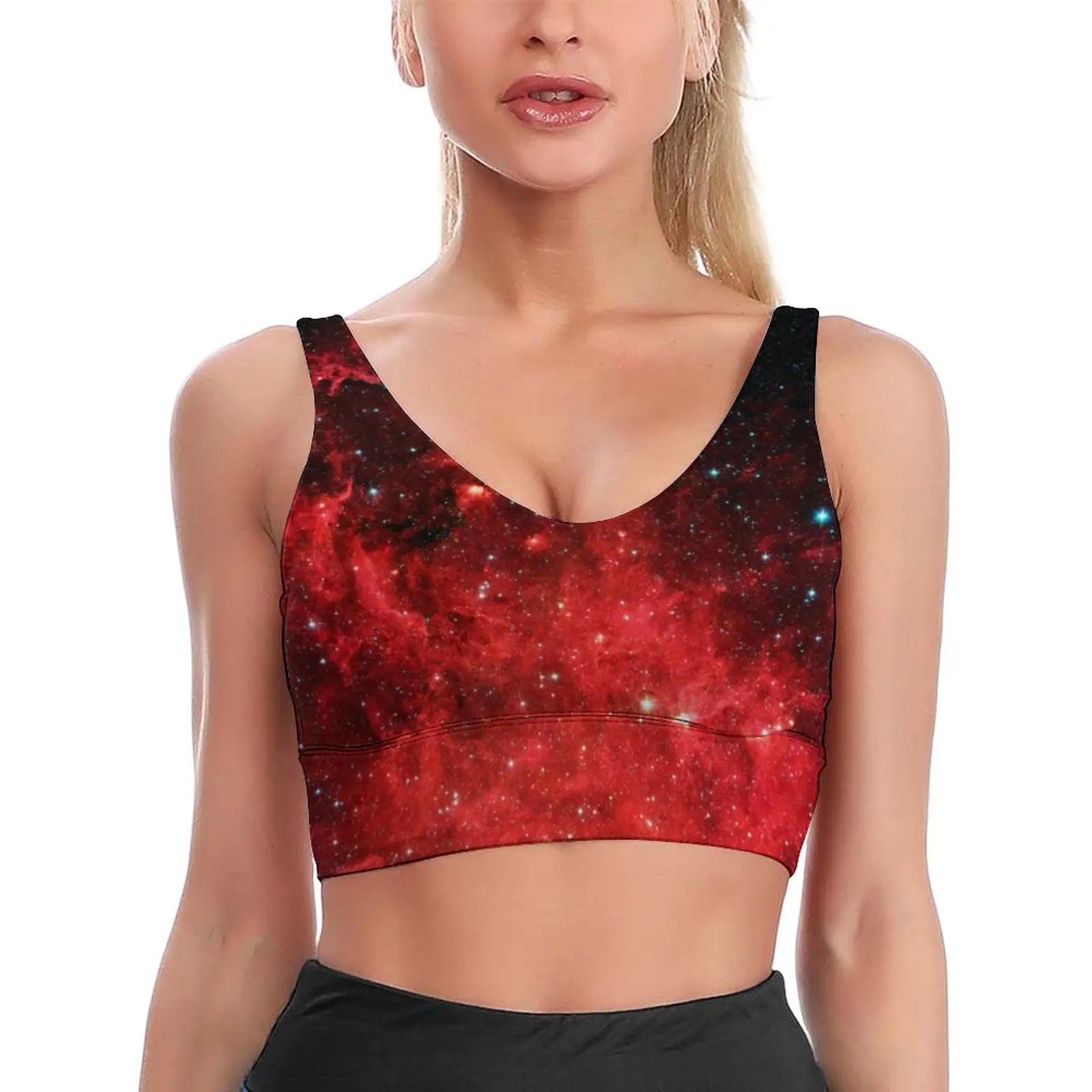 Crop tops galaxy femme
